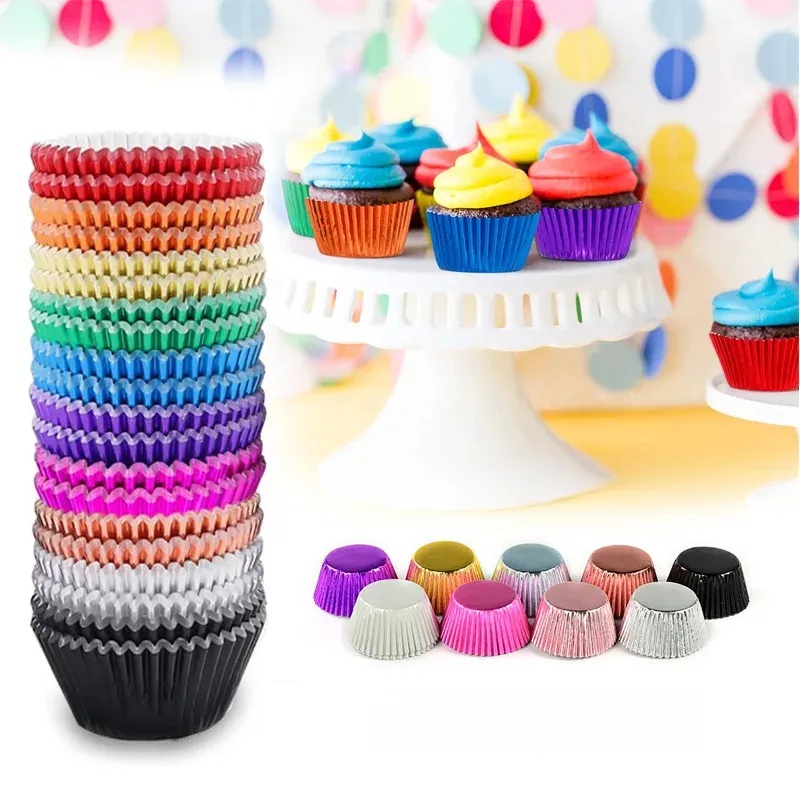 Kitchen Baking Set - ชุดกระดาษรองคัพเค้กสีทอง 100 ชิ้น อุปกรณ์ทำขนมอเนกประสงค์ เหมาะสำหรับงานอบขนมในครัวเรือน