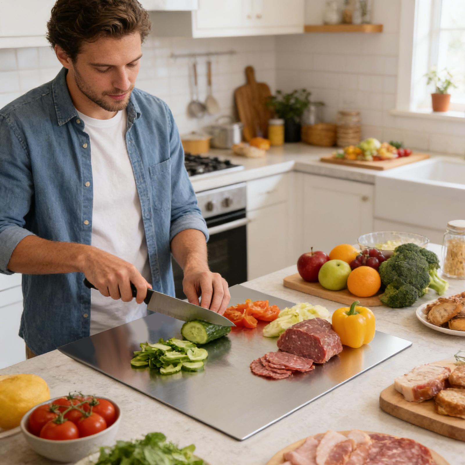 เขียงสแตนเลสแบบไม่ติดกระทะสองด - Kitchen Tools For Baking บทวิจารณ์และราคา