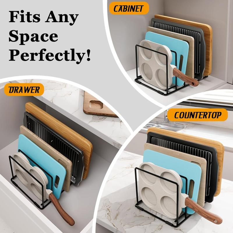 ที่จัดระเบียบกระทะในครัวพร้อมฐ - Kitchen Baking Organization บทวิจารณ์และราคา