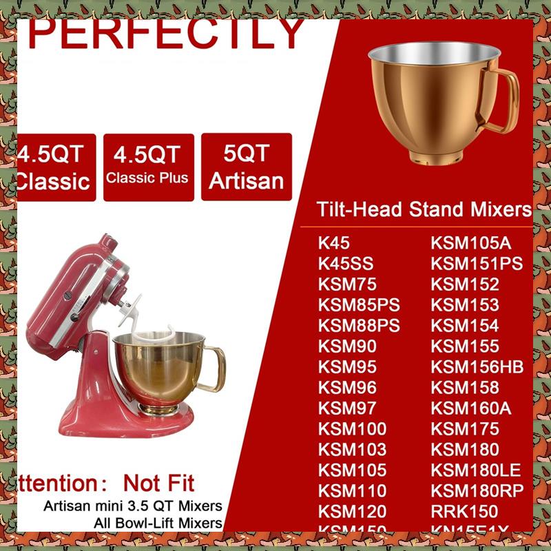 ABLQ 5 QT ชามผสมสแตนเลสสําหรับ - Kitchenaid Mixer Artisan 5Qt บทวิจารณ์และราคา