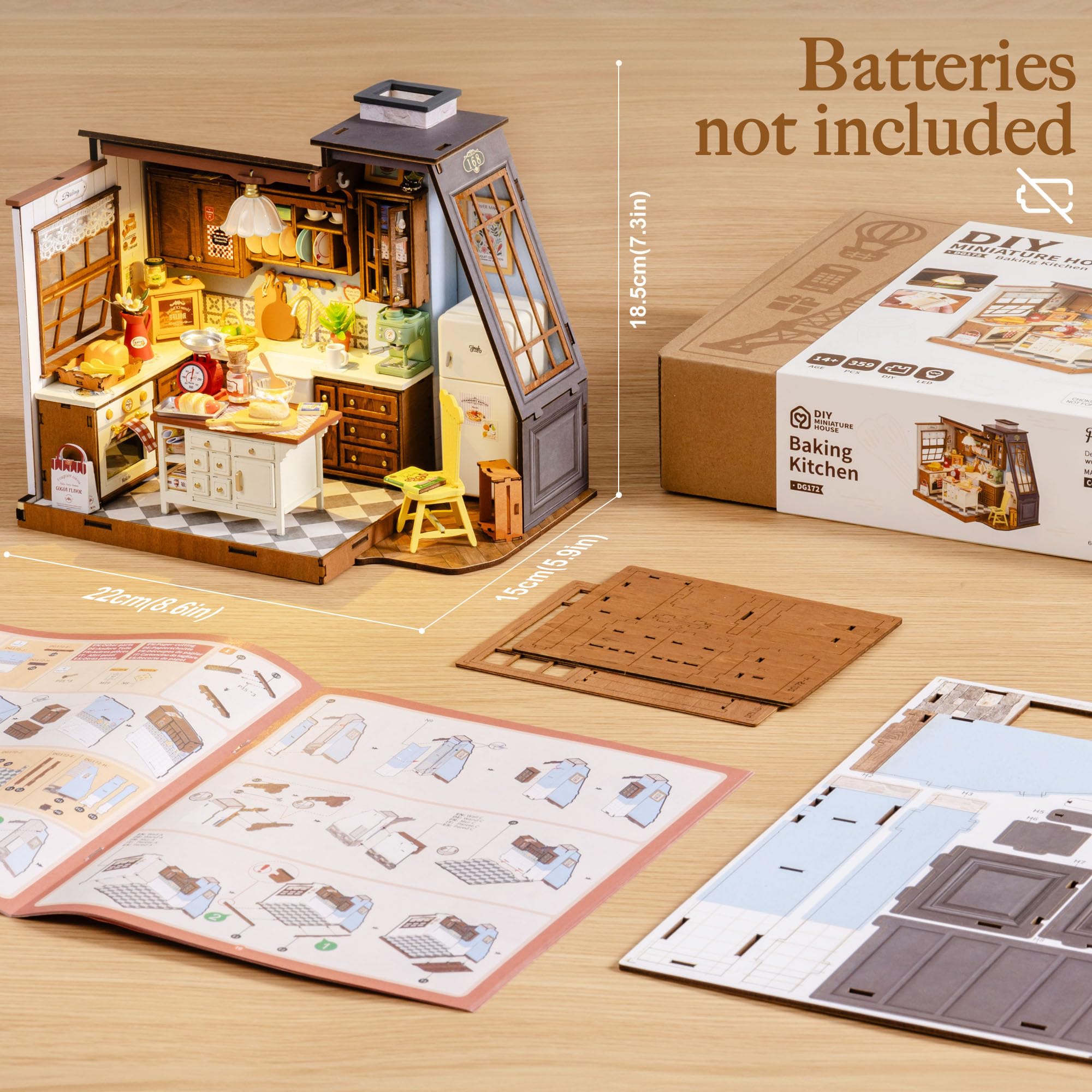 ชุดบ้านจิ๋วโรไลฟ์ DIY ชุดโมเดล - Baking Kitchen Robotime บทวิจารณ์และราคา